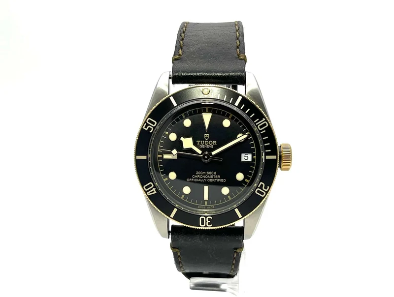 Tudor Heritage Black Bay Steel Gold 79733N Leder aus 2017