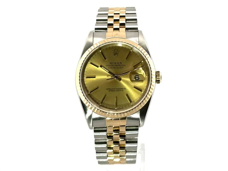 Rolex Datejust 36 Edelstahl Gelbgold 16233 Champagner Jubile-Band