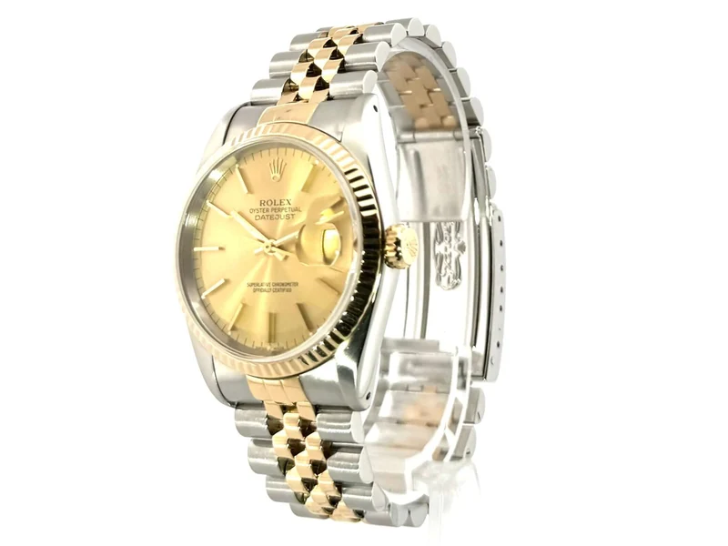Rolex Datejust 36 Edelstahl Gelbgold 16233 Champagner Jubile-Band
