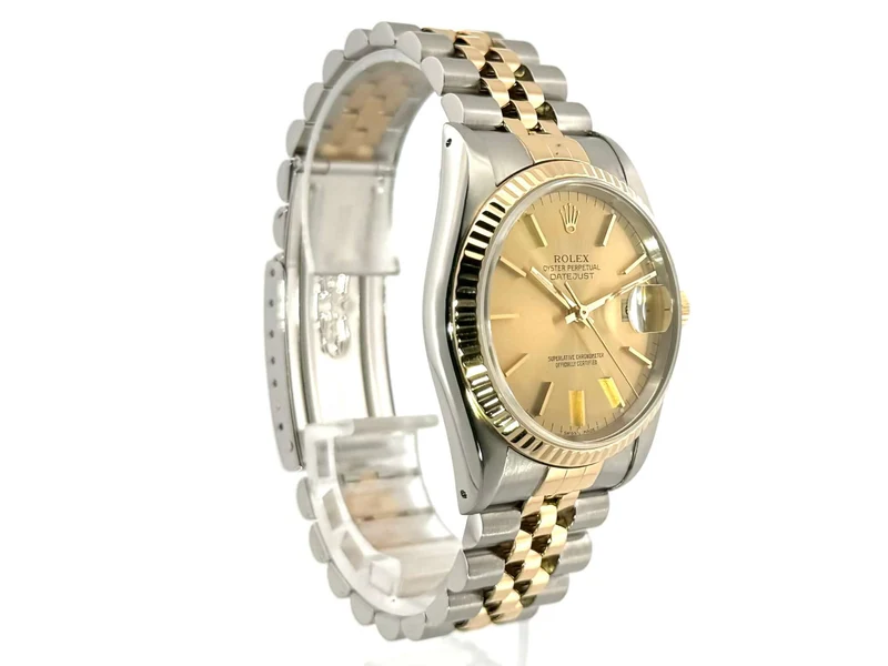 Rolex Datejust 36 Edelstahl Gelbgold 16233 Champagner Jubile-Band