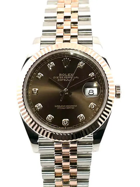 Rolex Datejust 41 Edelstahl Everose-Gold 126331 Choco Diamant Jubile-Band