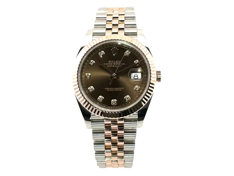 Rolex Datejust 41 Edelstahl Everose-Gold 126331 Choco Diamant Jubile-Band