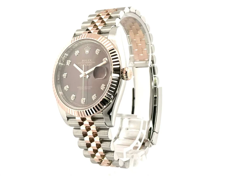 Rolex Datejust 41 Edelstahl Everose-Gold 126331 Choco Diamant Jubile-Band