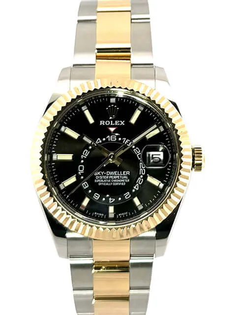 Rolex Sky-Dweller Edelstahl - Gelbgold 326933 Schwarz