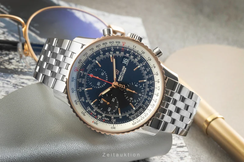 Breitling Navitimer 01 chronograph steel / gold automatic men's watch U13324211B1A1 [2603364]