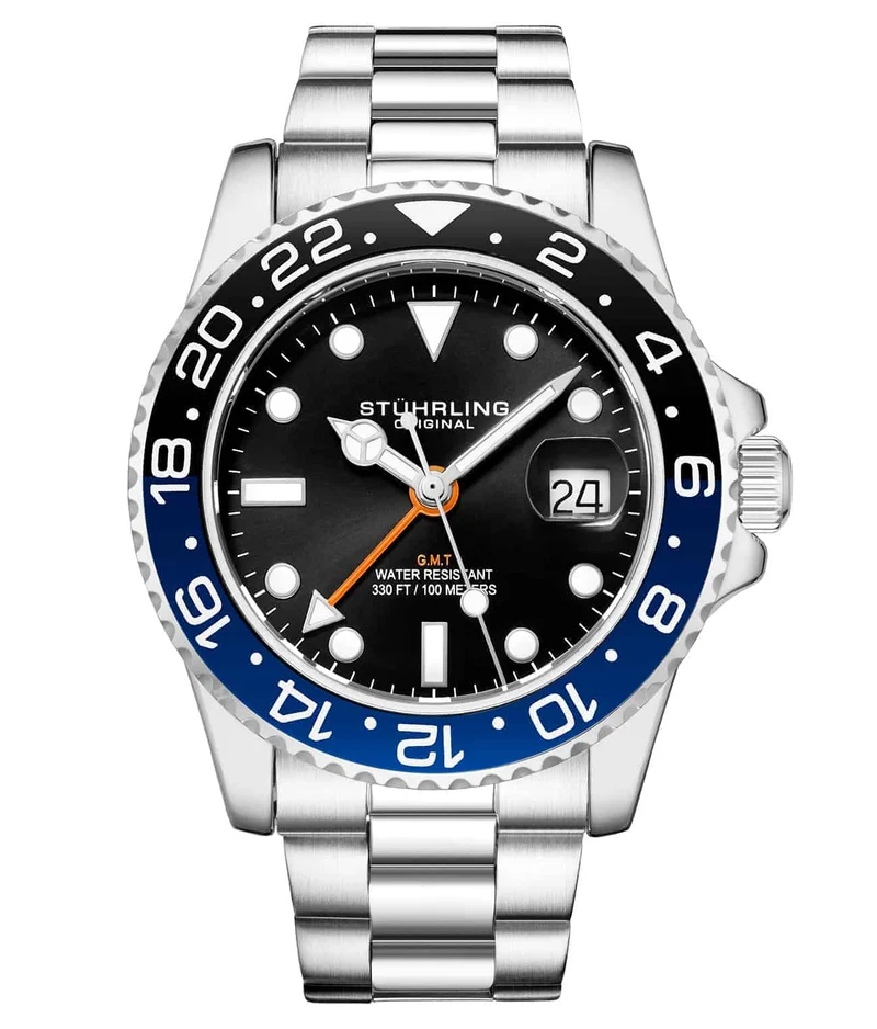 Diver + Dress Watch Set with Signature Pen and Stud Earring