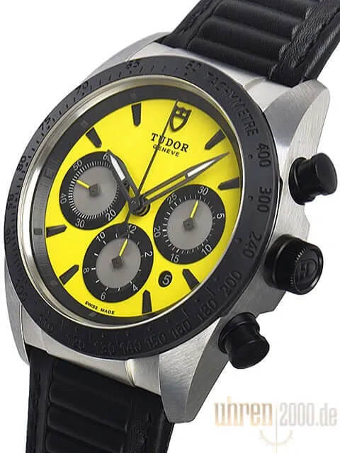 Tudor Fastrider Chrono 42 mm 42010N-0002 Gelb Lederband