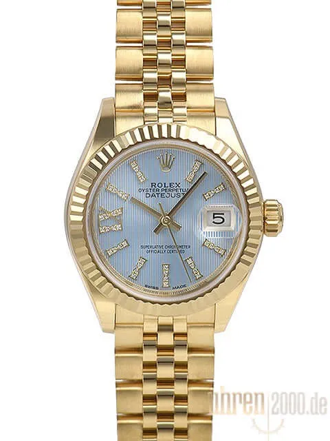 Rolex Lady-Datejust 28 Gelbgold 279178 Blau DIA Jubile-Band