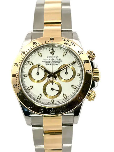 Rolex Daytona Edelstahl Gelbgold 116523 Weiß
