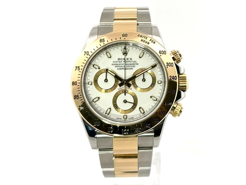 Rolex Daytona Edelstahl Gelbgold 116523 Weiß