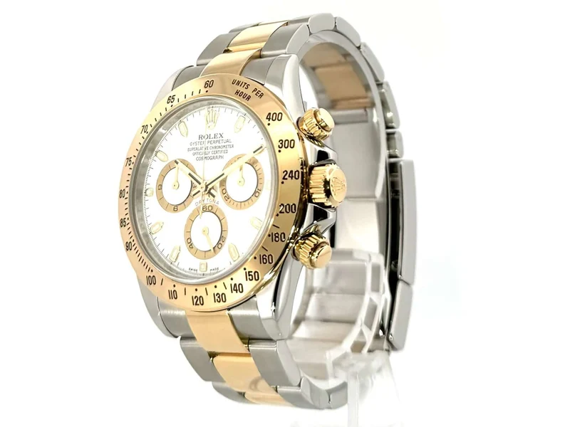 Rolex Daytona Edelstahl Gelbgold 116523 Weiß