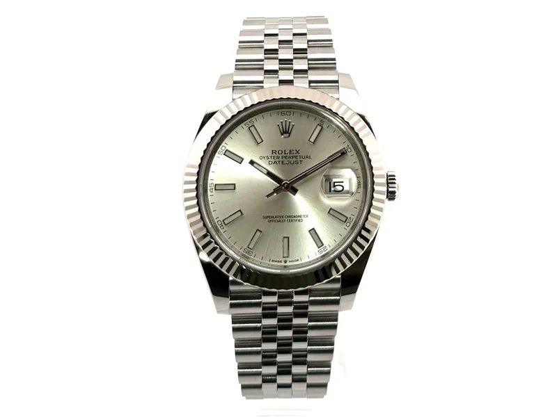 Rolex Datejust 41 Edelstahl Weißgold 126334 Silber Jubile-Band