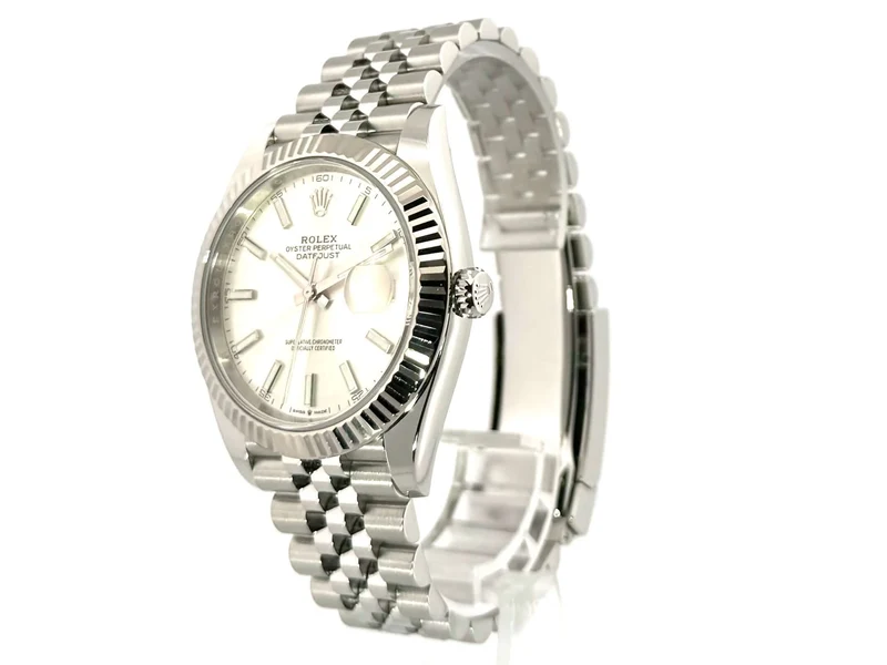 Rolex Datejust 41 Edelstahl Weißgold 126334 Silber Jubile-Band