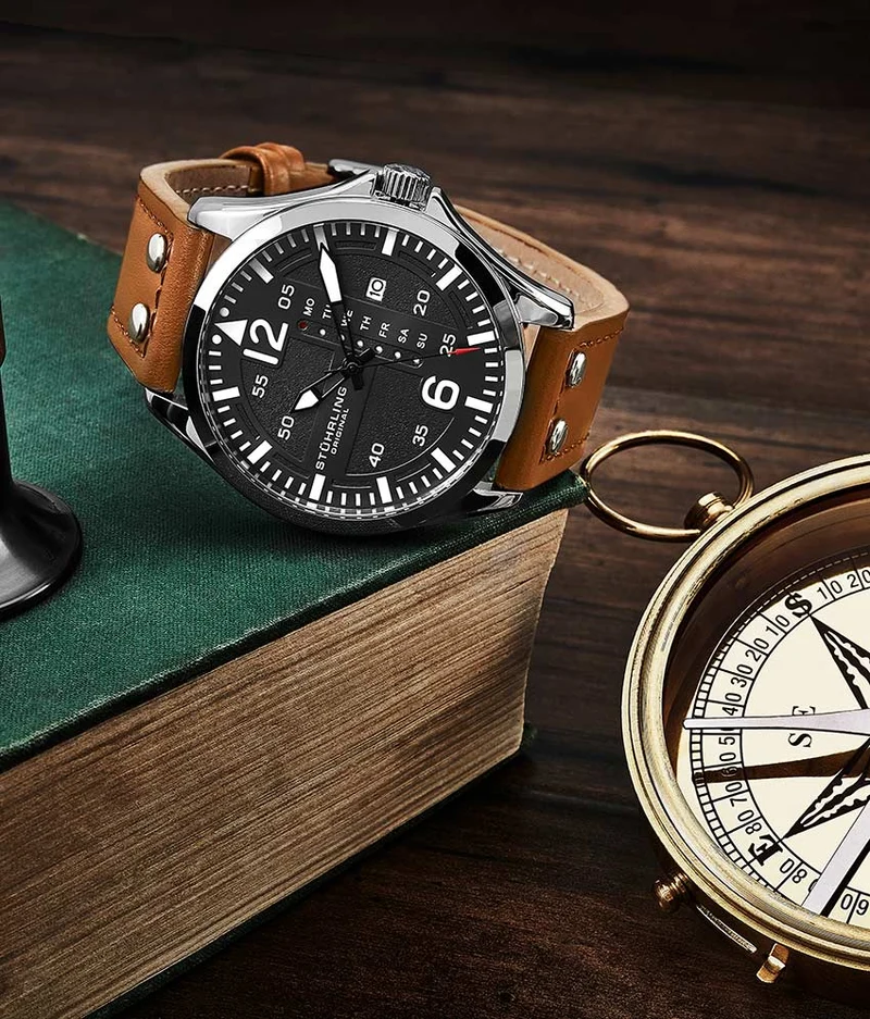 Stührling Maritimer 935.04, Aviator 3916.2, Signature Pen, and Watch Tool Kit