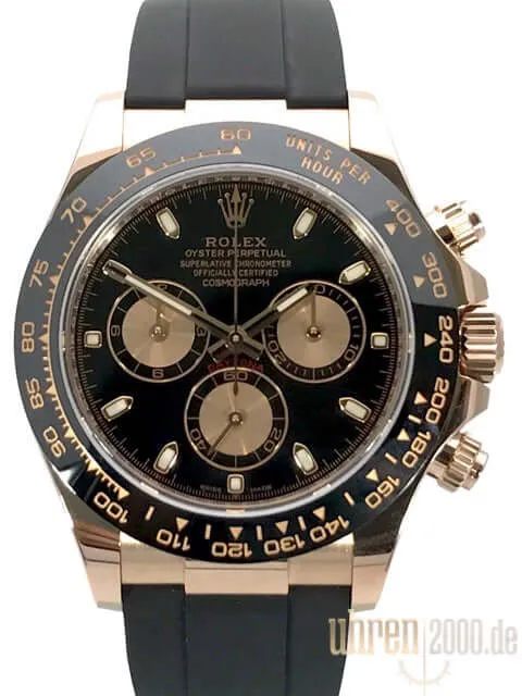 Rolex Daytona 116515LN Everose-Gold Schwarz Oysterflex aus 2017