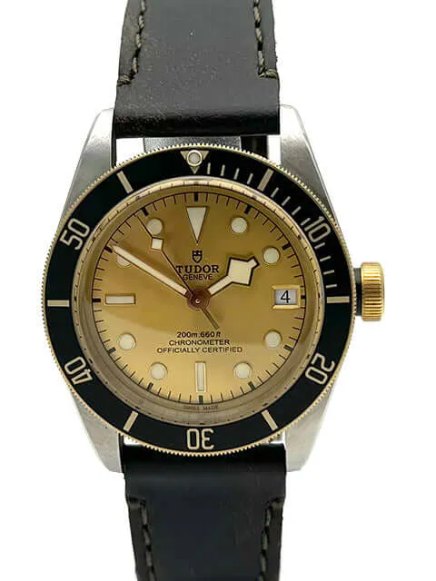 Tudor Black Bay Steel Gold 79733N Leder