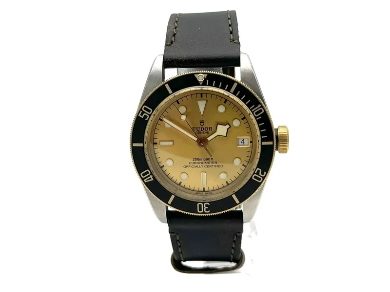Tudor Black Bay Steel Gold 79733N Leder