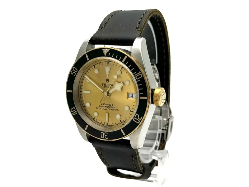 Tudor Black Bay Steel Gold 79733N Leder