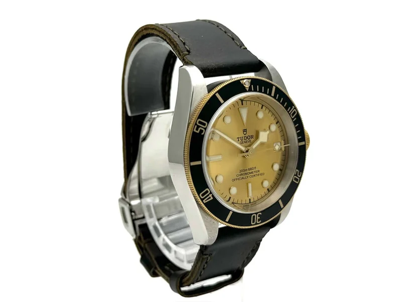 Tudor Black Bay Steel Gold 79733N Leder