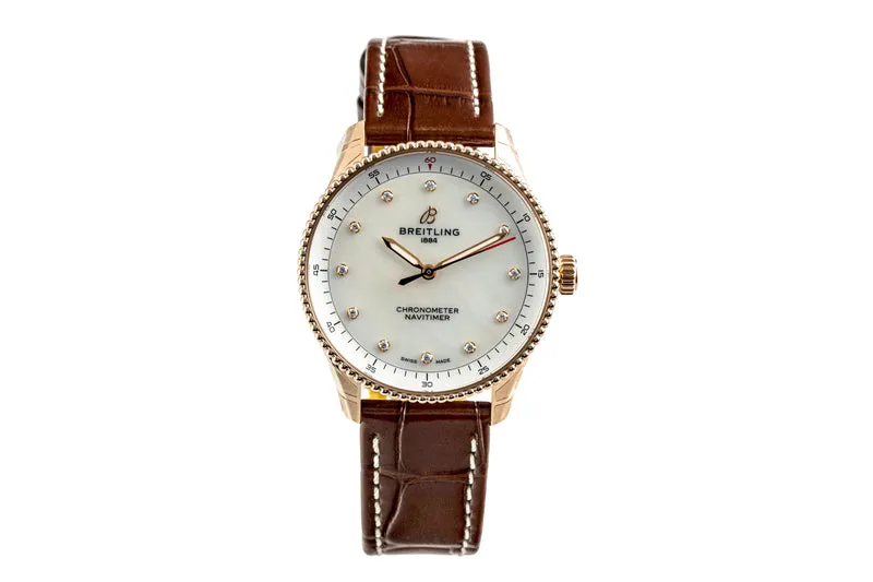 Breitling Navitimer 18 ct red gold quartz women's watch R77320E61A1P1 LP: 11200EUR [2603731]