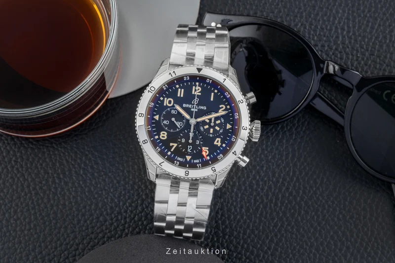 Breitling Super Avi chronograph steel automatic men's watch AB04453A1B1A1 LP: 11750EUR [2603674]