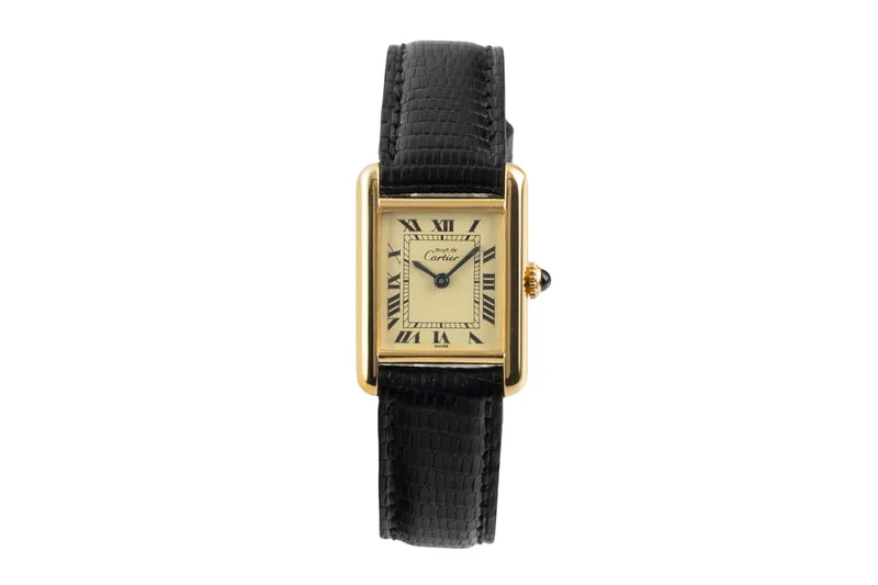 Cartier Tank silver-gilt manual winding women's watch [2602932]