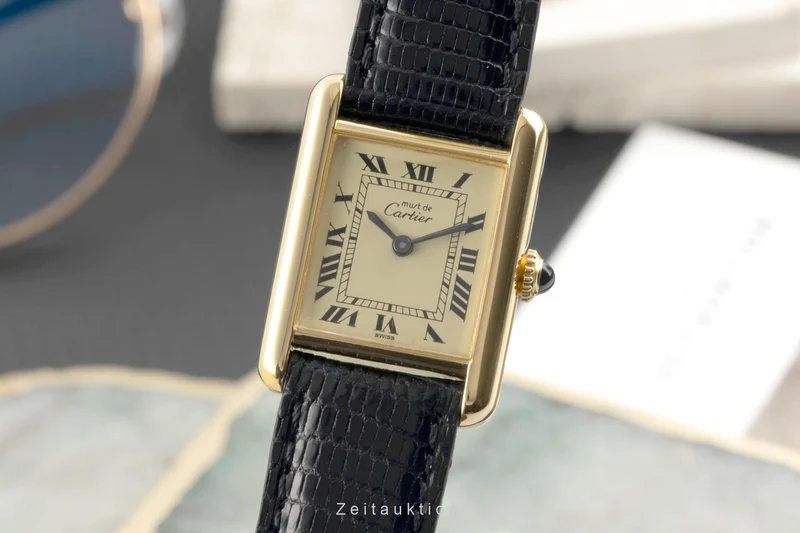 Cartier Tank silver-gilt manual winding women's watch [2602932]