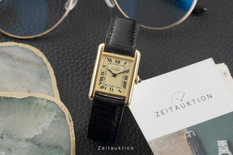 Cartier Tank silver-gilt manual winding women's watch [2602932]