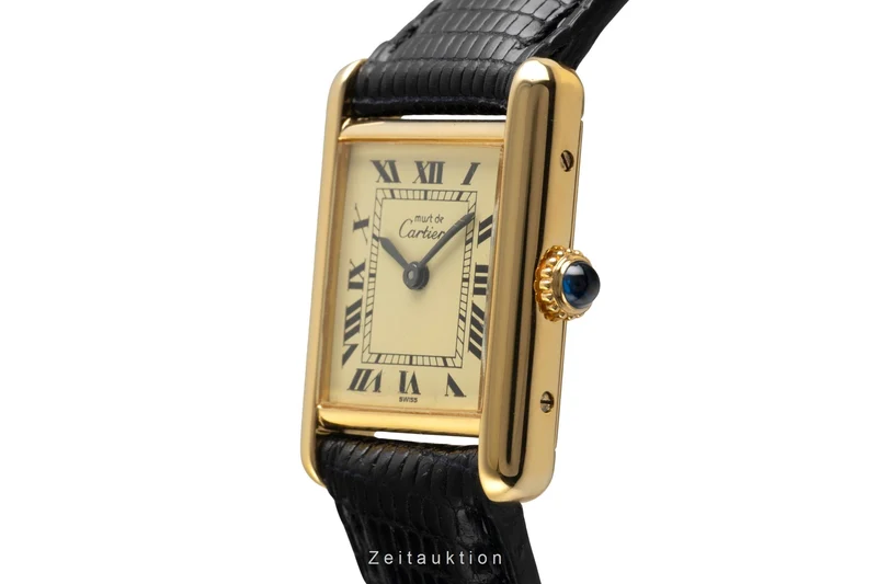 Cartier Tank silver-gilt manual winding women's watch [2602932]