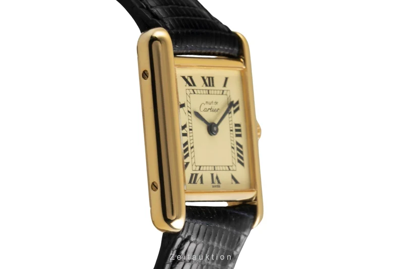 Cartier Tank silver-gilt manual winding women's watch [2602932]