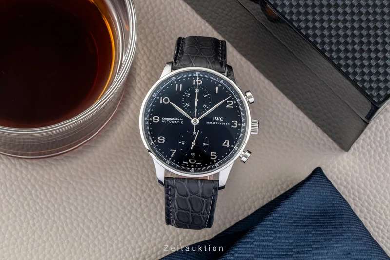 IWC Portugieser chronograph steel automatic men's watch IW371447 LP: 9100EUR [2600932]