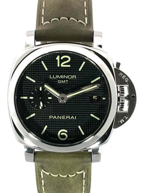 Panerai Luminor 1950 3 Days GMT Acciaio PAM00535 aus 2015 D-Papiere