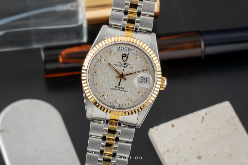 Tudor Date-Day steel / gold automatic men's watch 76213 [2602875]