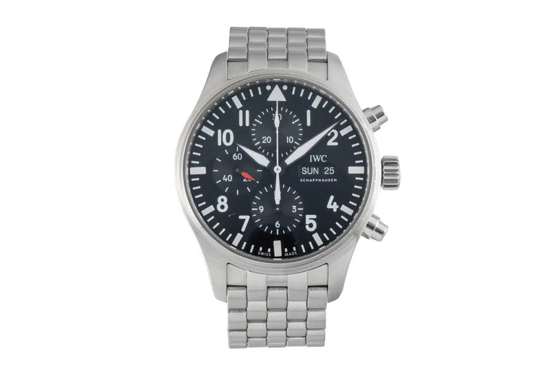 IWC Fliegerchronograph chronograph Steel / rubber automatic men's watch IW377710 LP: 9000EUR [2602709]