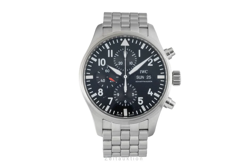 IWC Fliegerchronograph chronograph Steel / rubber automatic men's watch IW377710 LP: 9000EUR [2602709]