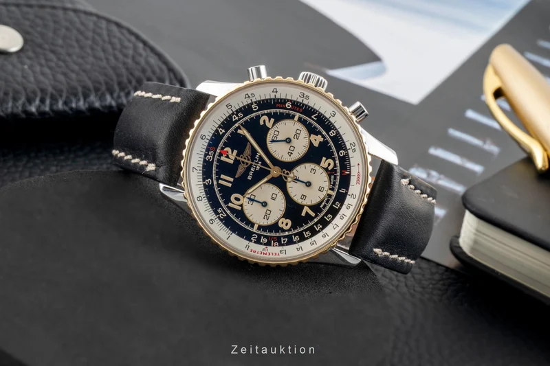 Breitling Navitimer chronograph steel / gold automatic men's watch D30021 [2602583]