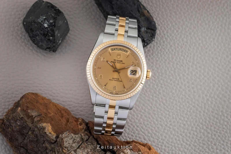 Tudor Date-Day steel / gold automatic men's watch 76213 [2601577]