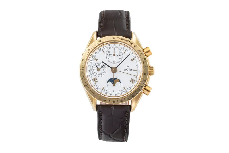 Omega Speedmaster chronograph 18 ct gold automatic men's watch 3131.20 LP: 22600EUR [2601903]