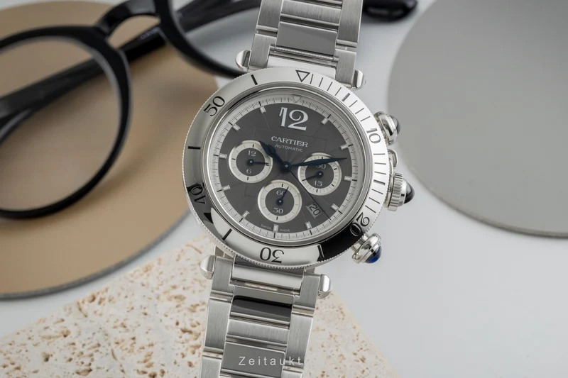 Cartier Pasha chronograph steel automatic men's watch WSPA0027 LP: 11500EUR [2602573]