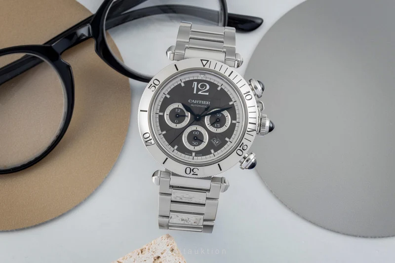Cartier Pasha chronograph steel automatic men's watch WSPA0027 LP: 11500EUR [2602573]