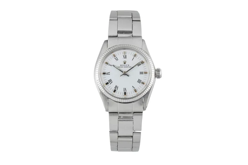 Rolex Oyster Perpetual steel / white gold automatic women's watch 6751 Vintage [2601448]
