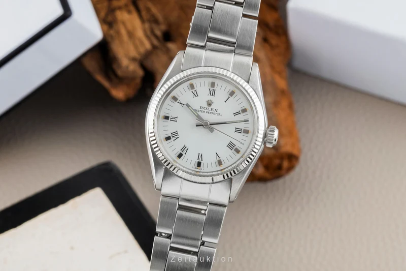 Rolex Oyster Perpetual steel / white gold automatic women's watch 6751 Vintage [2601448]