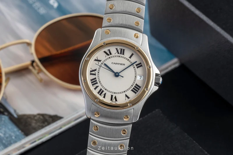 Cartier Santos Ronde steel / gold automatic men's watch W20036R3 [2601918]