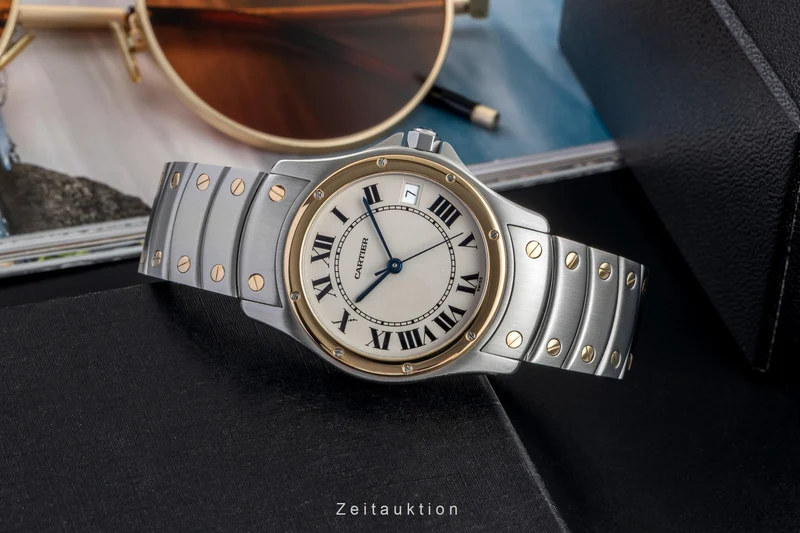 Cartier Santos Ronde steel / gold automatic men's watch W20036R3 [2601918]