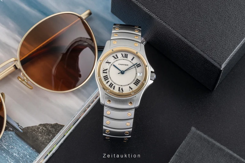 Cartier Santos Ronde steel / gold automatic men's watch W20036R3 [2601918]