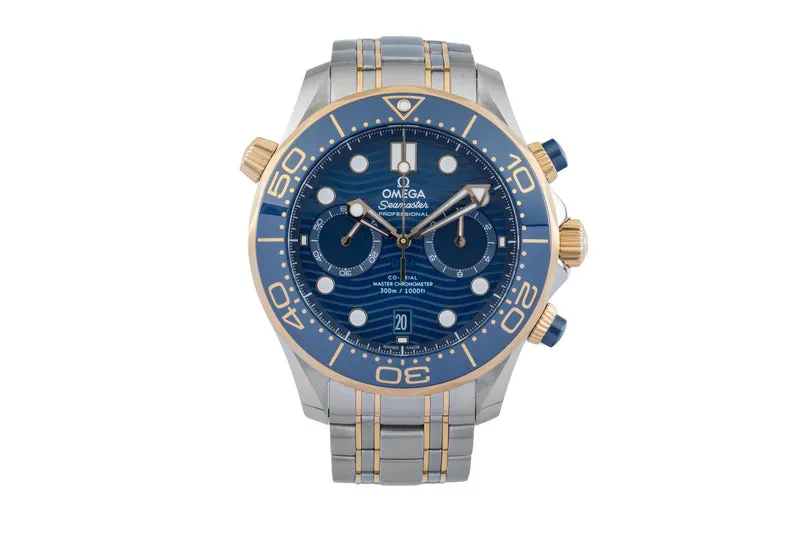 Omega Seamaster chronograph steel / gold automatic men's watch 210.20.44.51.03.001 LP: 18000EUR [2602647]