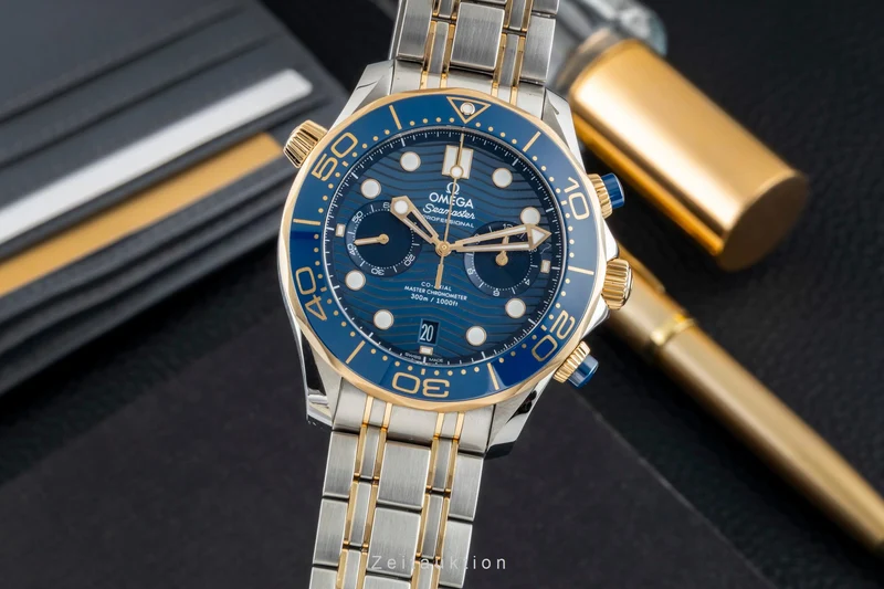 Omega Seamaster chronograph steel / gold automatic men's watch 210.20.44.51.03.001 LP: 18000EUR [2602647]