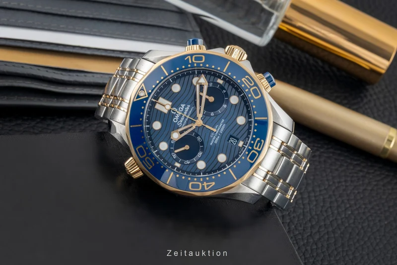 Omega Seamaster chronograph steel / gold automatic men's watch 210.20.44.51.03.001 LP: 18000EUR [2602647]
