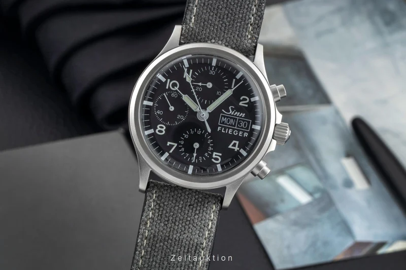 Sinn 356 chronograph steel automatic men's watch 356.020 LP: 2100EUR [2602356]