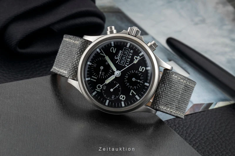 Sinn 356 chronograph steel automatic men's watch 356.020 LP: 2100EUR [2602356]
